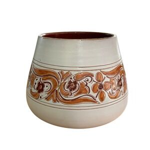 Vintage Tarifa Pottery Spain Floral Ceramic Vase‎ Earth Tones Art Decor Boho